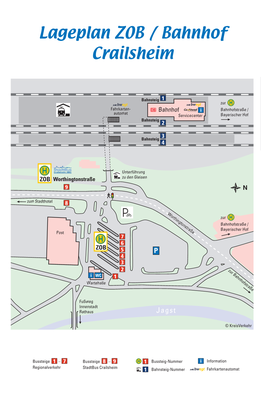 Lageplan ZOB / Bahnhof Crailsheim