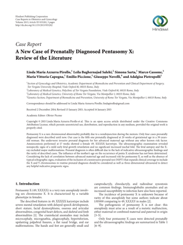 A New Case of Prenatally Diagnosed Pentasomy X: Review of the Literature