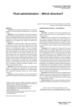 Fluid Administration − Which Direction?