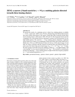 A Narrow J-Band Search for Z∼ 9 Lyα Emitting Galaxies Directed Towards