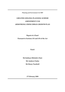 Greater Geelong Planning Scheme Amendment C138