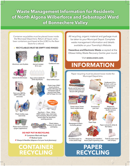 Container Recycling Paper Recycling Information