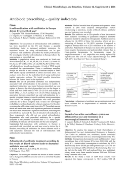 Antibiotic Prescribing – Quality Indicators