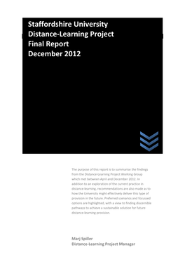 Staffordshire University Distance-Learning Project Final Report December 2012