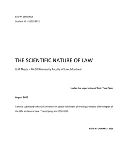 The Scientific Nature of Law
