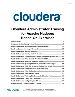 Cloudera Administrator Training for Apache Hadoop: Hands-On Exercises General Notes