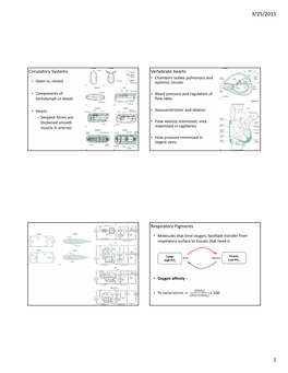 Circulatory Systems Vertebrate Hearts Respiratory Pigments