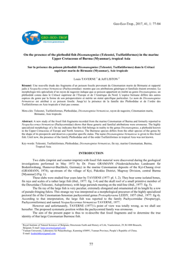 (Teleostei, Tselfatiiformes) in the Marine Upper Cretaceous of Burma (Myanmar), Tropical Asia