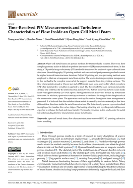 Time-Resolved PIV Measurements and Turbulence Characteristics of Flow Inside an Open-Cell Metal Foam