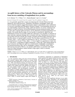 An Uplift History of the Colorado Plateau and Its Surroundings from Inverse Modeling of Longitudinal River Profiles G