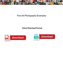 Fine Art Photography Examples