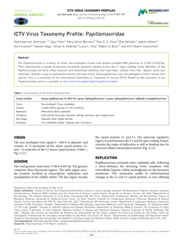 ICTV Virus Taxonomy Profile: Papillomaviridae