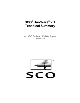 SCO® Unixware® 2.1 Technical Summary