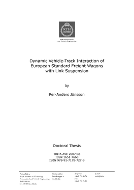 Dynamic Vehicle-Track Interaction of European Standard Freight Wagons with Link Suspension