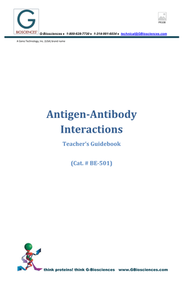 Antigen-Antibody Interactions Teacher’S Guidebook