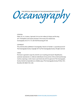 THE Official Magazine of the OCEANOGRAPHY SOCIETY