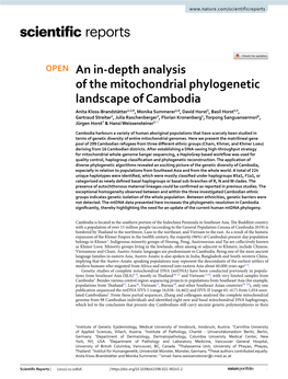 An In-Depth Analysis of the Mitochondrial Phylogenetic Landscape of Cambodia