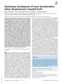 Diachronous Development of Great Unconformities Before Neoproterozoic Snowball Earth