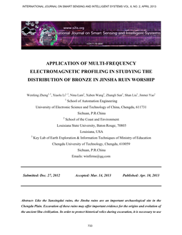 Application of Multi-Frequency Electromagnetic Profiling in Studying the Distribution of Bronze in Jinsha Ruin Worship