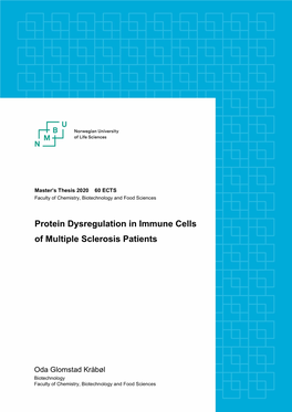 Protein Dysregulation in Immune Cells of Multiple Sclerosis Patients