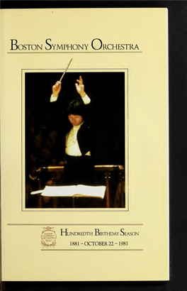 Boston Symphony Orchestra Concert Programs, Season 101, 1981