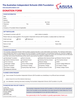 AISUSA Donation Form