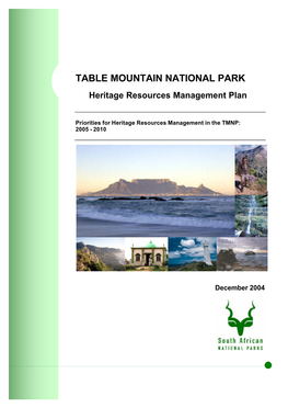 TABLE MOUNTAIN NATIONAL PARK Heritage Resources Management Plan