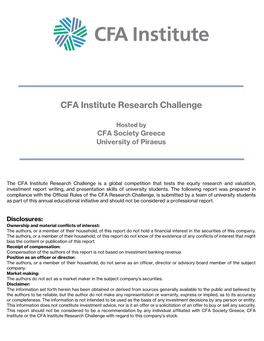 CFA Institute Research Challenge