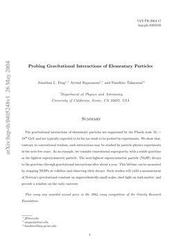 Probing Gravitational Interactions of Elementary Particles