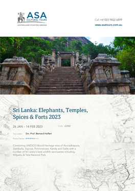 Sri Lanka: Elephants, Temples, Spices & Forts 2023