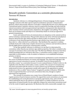 Beneath Symbols: Convention As a Semiotic Phenomenon Terrence W