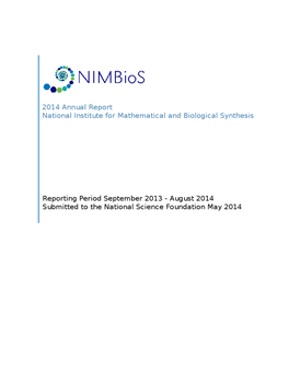 Nimbios Annual Report to NSF, May 2014