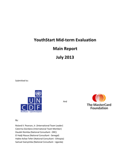 Youthstart Mid-Term Evaluation Main Report July 2013