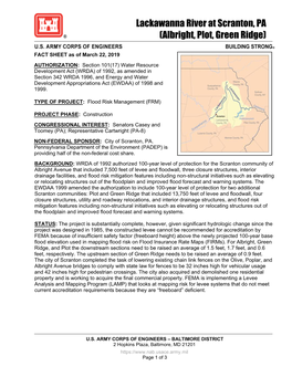 Lackawanna River at Scranton, Pennsylvania Flood Risk Management Project