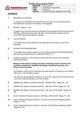 (Public Pack)Agenda Document for Full Council, 28/07/2016 10:30