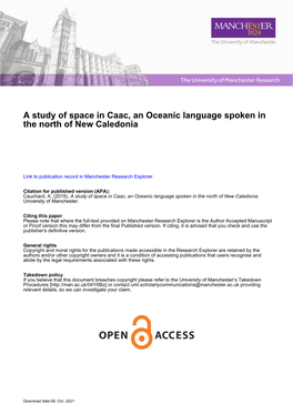 A Study of Space in Caac, an Oceanic Language Spoken in the North of New Caledonia