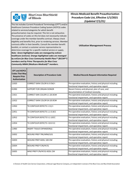 Illinois Medicaid Benefit Preauthorization Procedure Code