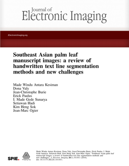 Southeast Asian Palm Leaf Manuscript Images: a Review of Handwritten Text Line Segmentation Methods and New Challenges