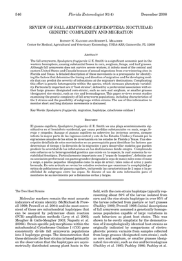 Review of Fall Armyworm (Lepidoptera: Noctuidae) Genetic Complexity and Migration