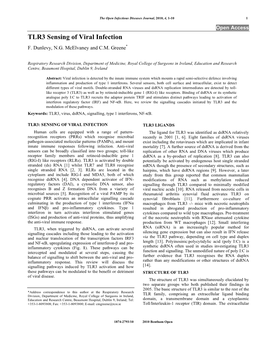 TLR3 Sensing of Viral Infection F