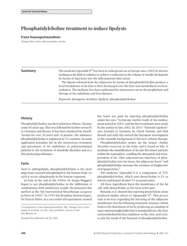 Phosphatidylcholine Treatment to Induce Lipolysis