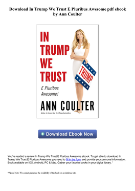 Download in Trump We Trust E Pluribus Awesome Pdf Book by Ann