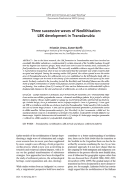 Three Successive Waves of Neolithisation&gt; LBK Development in Transdanubia