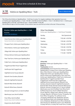 18 Bus Time Schedule & Line Route