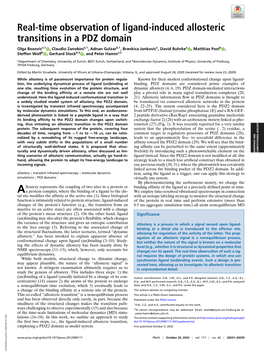 Real-Time Observation of Ligand-Induced Allosteric Transitions