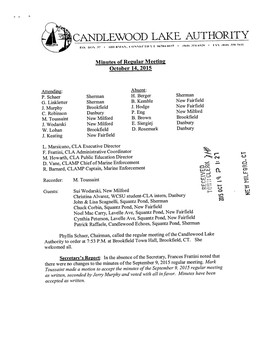 CANDLEWOOD LAKE AUTHORITY Lir Got) 354 1, 92X • I A\ Ir61il 350 5011 ON