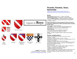 Seigneurs De Roye De Busancy, De Binckhorst, De Wichen (Picardie, Flandre, Pays Bas, Bavière, Paris) : «De Gueules, À La Bande D’Argent»