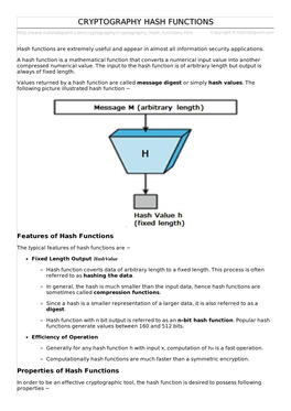 Cryptography Hash Functions