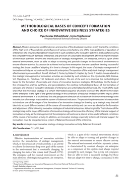 Methodological Bases of Concept Formation And