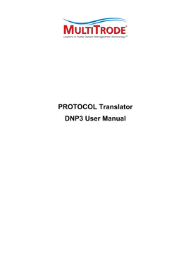 PROTOCOL Translator DNP3 User Manual